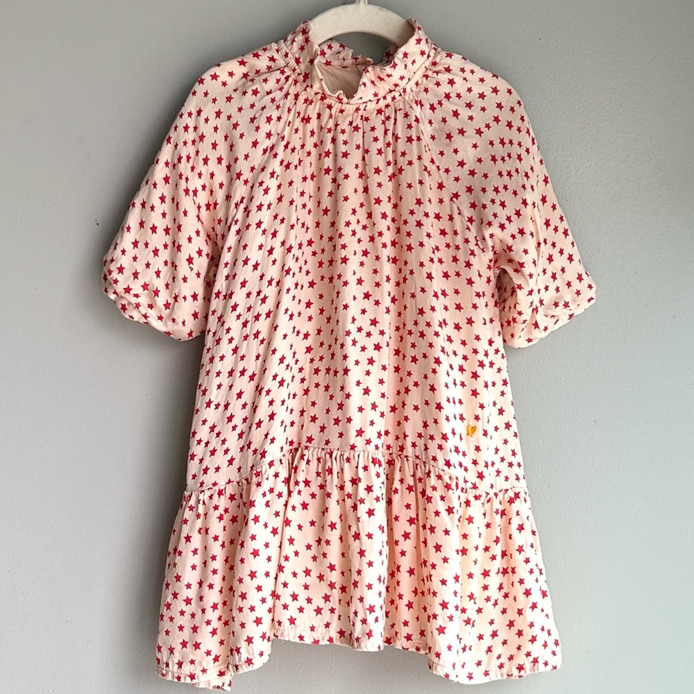 LULALAND brooklyn 4t ivory pink toddler dress with tiny stars fully lined